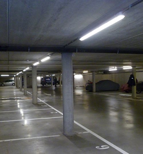 Nieuwe LED verlichting parkeergarage